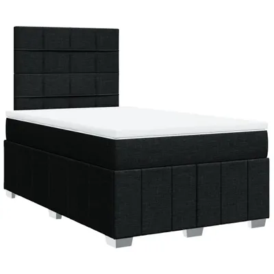 Zdjęcie produktu dla Łóżko sprężynowe z materacem czarne 120x190 cm tkanina