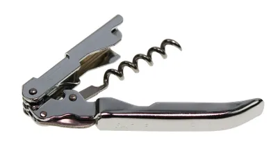 Zdjęcie produktu dla Korkociąg kelnerski Fackelmann Doublepull Essential ze stali nierdzewnej, funkcja 3 w 1, idealny dla miłośników wina i piwa, 12 cm