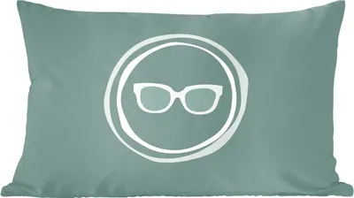 Produktbild von MuchoWow® Zierkissen Sofakissen Wohnzimmer Dekokissen 50x30 cm Sommer - Sonnenbrille - Pastell - Wohnzimmerdekoration - Polster mit Photo