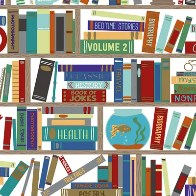 Produktbild von Geschenkpapier Bücher Motiv 70cm x 2m Rolle Bunt