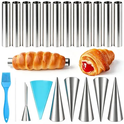 Cannoli-Backform-Set, 21-tlg., Edelstahl, mit Zubehör