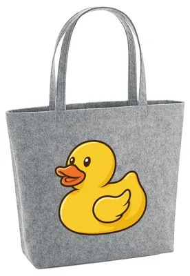 Produktbild von Huuraa Filzshopper Quietscheente Gummiente Badeente 22 Liter Grey Melange Filztasche Geschenkidee