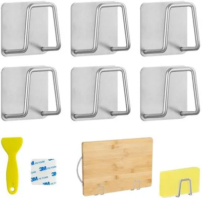 Produktbild von Zweifach klammerbare Küchenhalter für die Spülmaschine - selbstklebend, ohne Bohren, für den Küchenabfluss, wasserdicht für den Küchen- und Badezimmerschrank