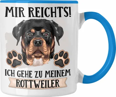 Produktbild von Trendation - Rottweiler Besitzer Tasse Geschenk Lustiger Spruch Geschenkidee Mir Reichts Ich Geh Zu Meinem Rottweiler (Blau)