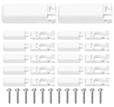 Plissee-Spannschuhe 12er Set, Klemmträger, 11x29 mm, weiß