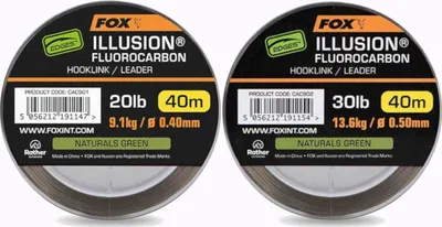 Produktbild von Fox Edges Illusion Fluorocarbon Hooklink - 40m Vorfachschnur, Durchmesser/Tragkraft:0.50mm / 13.6kg