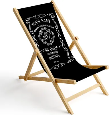 Personalisierbarer Holz Liegestuhl Klappbar Klappliegestuhl Sonnenliege Strandstuhl Wechselbezug Motiv Whiskey [119]