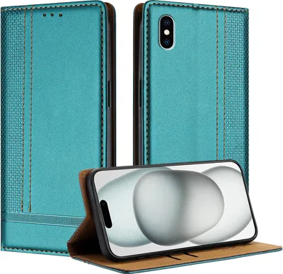 Obrázek produktu pro Pouzdro pro iPhone XS Max kožené flipové pouzdro s funkcí stojánku zelené