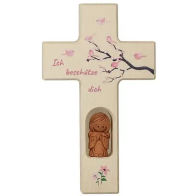 Produktbild von Kinderkreuz Schutzengel rosa
