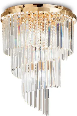 Produktbild von Carlton Zeitgenössische Deckenleuchte Metall-Kristall Gold 12 Lichter E14