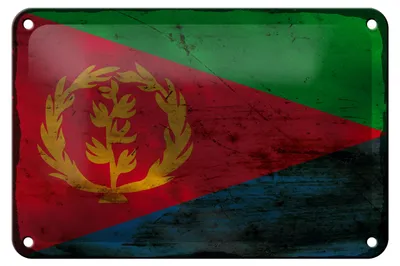 Produktbild von Blechschild Flagge Eritrea 18x12cm Flag of Eritrea Rost