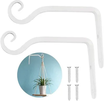 Produktbild von Famanu Wandhaken Set aus 2 Eisenhaken – 15 cm für Pflanzen, Vogelhäuser und Laternen