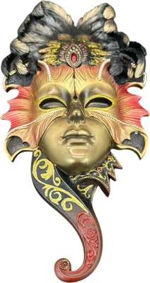Immagine prodotto di Maschera da parete "Gufo" - scultura decorativa da parete in bronzo, dipinta a mano, decorazione a maschera  28 cm - WU75062VC