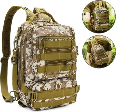 Image de Sac de rangement du matériel de pêche Sac à dos d'épaule extérieur multifonctionnel Résistant aux éraflures avec porte-canne, Kaki