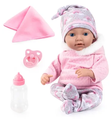 Obrázok produktu pre Bayer Design 93827AC Reborn bábika, realistická, realistická, cumlík, fľaša, deka, 38 cm