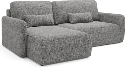 Produktbild von Pagno - Schlafsofa mit Ottomane, 207x148 cm Grau, Stauraum
