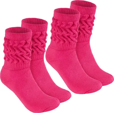 Produktbild von BRUBAKER Slouch Socken - Damen Schoppersocken für Fitness, Yoga und Workout - Sportsocken für Frauen, Pink, Größe 39-42, 2 Paar