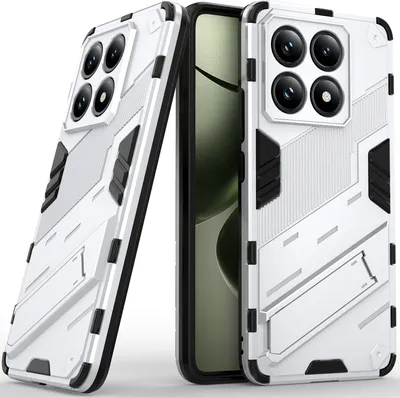 Produktbild von Armor Hülle für Xiaomi 14T Hybrid PC TPU Bumper Stoßfestes Schutzhülle mit Standfunktion Weiß