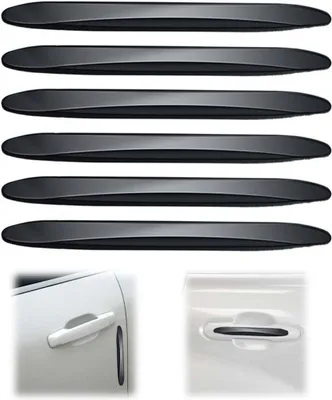 Productafbeelding van Autodeur Beschermers - Deurrand Bescherming - Voertuig Beschermen - Zelfklevend PVC - 6 Stuks 14.8cm - Zwart