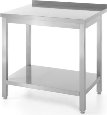 Obrázek produktu pro HENDI Nástěnný stolek s policí - šroubovaný, hloubka 600 mm, Kitchen Line, 800x600x(V)850mm