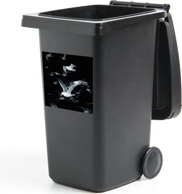 Produktbild von MuchoWow® Mülltonnenaufkleber Vogel - Schwarz - Schwarm 40x40 cm - Abfall-Aufkleber - Container - für Abfallcontainer