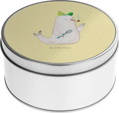 Produktbild von Mr. & Mrs. Panda Kaffeedose Robbe Sherlock - Gelb Pastell - Geschenk, gebäckdose, Vorratsdosen, Gute Laune, Teedose, Geschenkdose, Aufbewahrungsdose