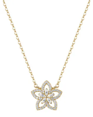Image de Collier plaqué or Flower avec zircons cubiques RZGA84