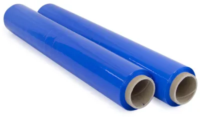 Stretchfolie 50 cm x 300 m, 2 Rollen, blau – Handwickelfolie