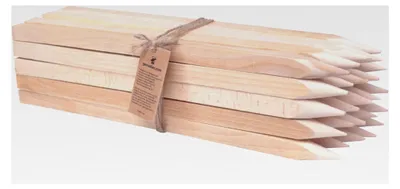 Produktbild von Holzpflöcke aus Hartholz, angespitzt und quadratisch, 25 Stück | Holzpfähle zur Markierung, Beschilderung oder Abgrenzung, Zaunpfosten – 40 cm, Kanten: 2,50 x 2,50 cm