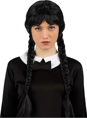 Produktbild von My Other Me Fun Company Wednesday-perücke Schwarz  Kinder Schwarz One Size
