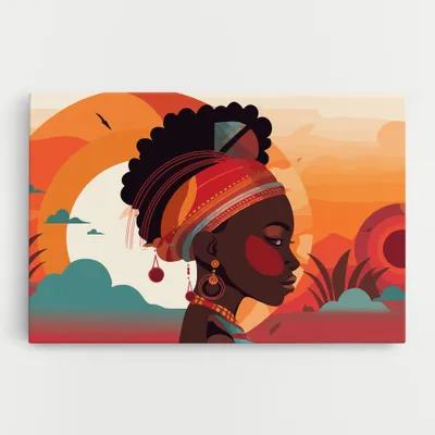 Produktbild von ARTHUB® Leinwandbild 30x40 cm, African Lady Art | Wohnzimmerdekoration, Hängende Bilder, Wanddekoration, Heimdekoration, Frauen, Afrikanische Frauen