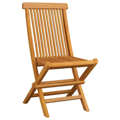 Produktbild von vidaXL Gartenstühle mit Kissen 6 Stk. Rot Karomuster Massivholz Teak