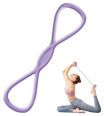 Productafbeelding van Weerstandsband voor fitness, 8-vormig, 25LB, voor krachttraining en yoga, paars
