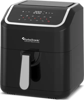 Obrázek produktu pro TurboTronic Horkovzdušná Fritéza XL - TT-AF12 - Airfryer 5 Litrů 1600W Digitální 10 Programů Dotykový Panel 100 až 200°C Silikonová Vložka Mřížka Černá