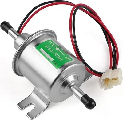 Obrázek produktu pro Univerzální 12 V elektrické palivové čerpadlo HEP-02A - benzínové čerpadlo pro lodě, motocykly, automobily - nízkotlaké - stříbrné