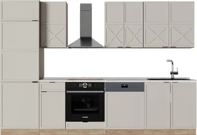 Produktbild von Küchenzeile Vicco Fame-Line GrauBeige/Goldkraft Eiche 300 cm ohne Arbeitsplatte, Model 50504