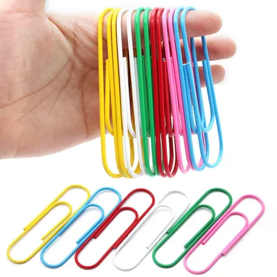 30 Riesen-Büroklammern, 10 cm, bunt, rostbeständig, für Dokumente