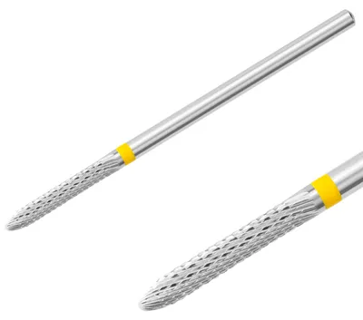 Produktbild von Hartmetallfräser Fräseraufsatz Bohrer Walzenrund Superfein Schleifer Maniküre (gelber Ring)