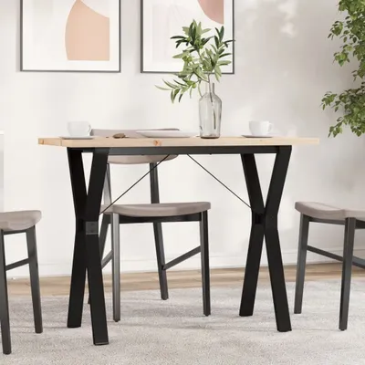 Produktbild von vidaXL Esstisch Y-Gestell 100x50x75,5 cm Massivholz Kiefer & Stahl