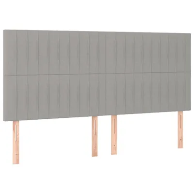 Image de Tête de lit Gris clair 200x5x118/128 cm Tissu