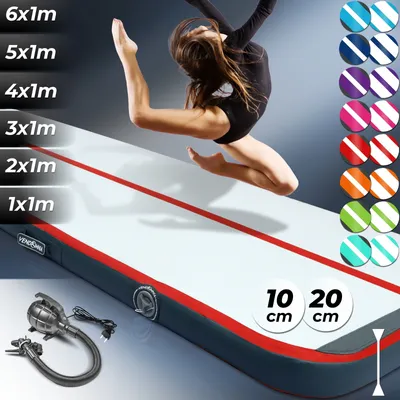 Produktbild von AIRTRACK Matte Tumbling Matte mit Pumpe PVC Tumblingmatte Gymnastikmatte Turnmatte Farbe: Rot Maße: 300*100*10cm