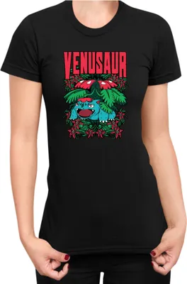 Obrázok produktu pre Dámske Tričko Japan Anime Manga Pokemon Venusaur, Lady M / čierna