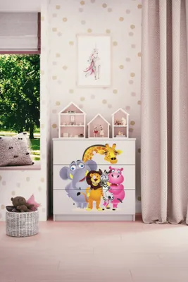 Obrázek produktu pro Dětská komoda ZOO v bílé barvě Babydreams