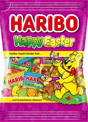 Produktbild von Haribo Happy Easter Minibeutel Fruchtgummi und Dragee Eier 250g