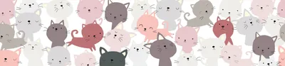 Produktbild von Lovely Kids selbstklebende Kinderzimmer Bordüre Little Cats rosa grau weiß 5,00 m x 0,155 m