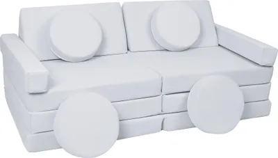 Zdjęcie produktu dla Sofa Modułowa Dla Dziecka, Klocki Piankowe Z Kierownicą (Kolor: Szary)