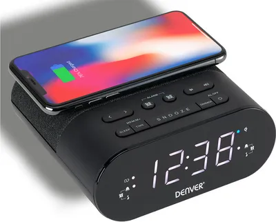 Zdjęcie produktu dla Radiobudzik Denver z funkcją bezprzewodowego ładowania