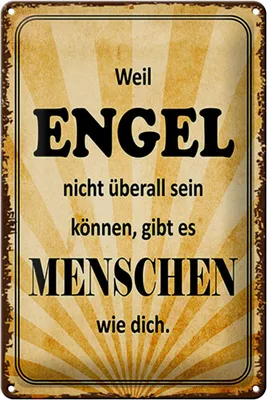 Produktbild von Blechschild Spruch 20x30cm weil Engel nicht überall sein