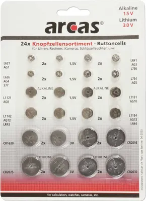 Produktbild von Knopfzellen-Sortiment 24 teilig