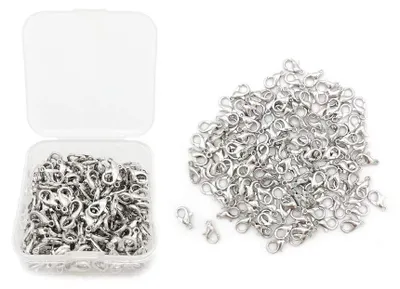 130 Karabinerverschlüsse 12 mm, silber, für DIY-Schmuck